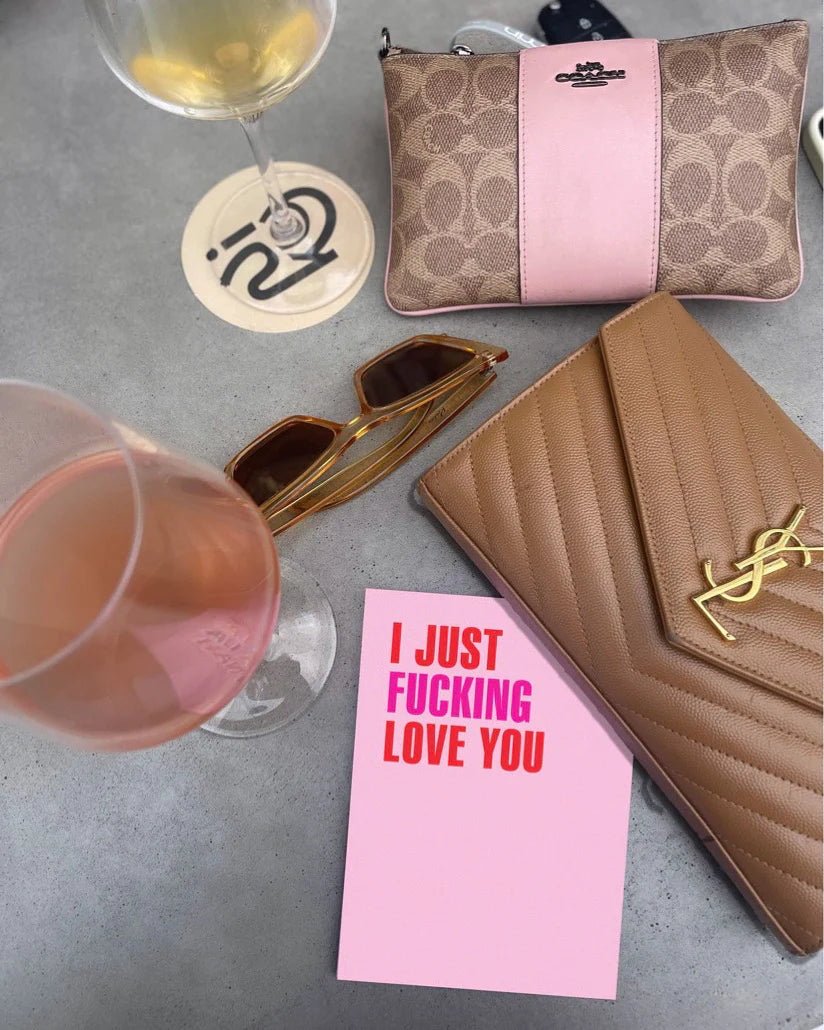 Fucking Love You - Pink & Red Greeting Card