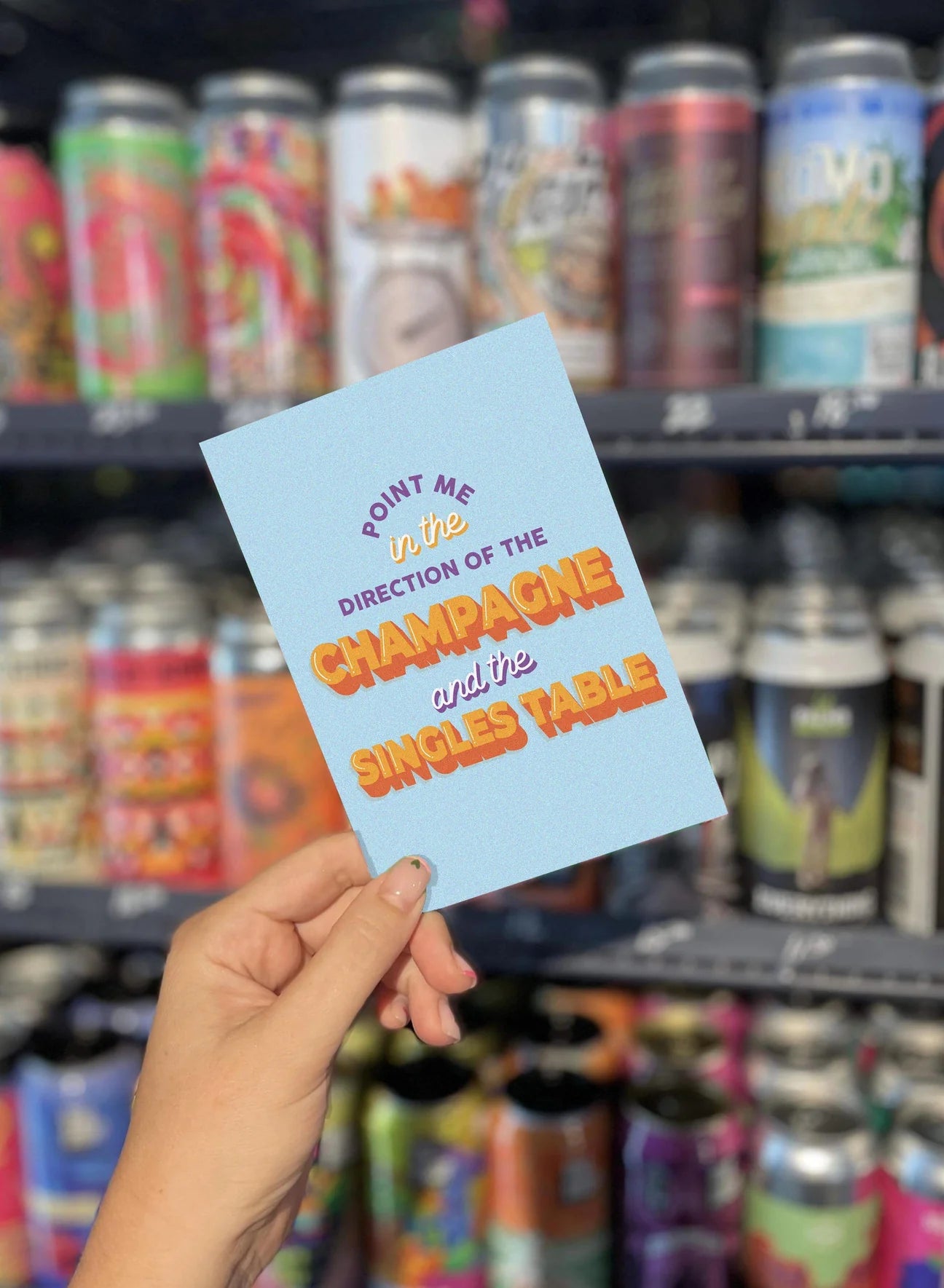 Champagne and Singles Table Greeting Card Wedding