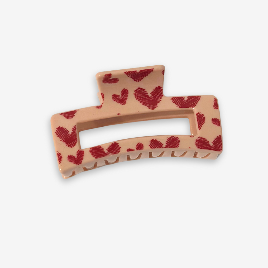 Heart Claw Clip - Pink