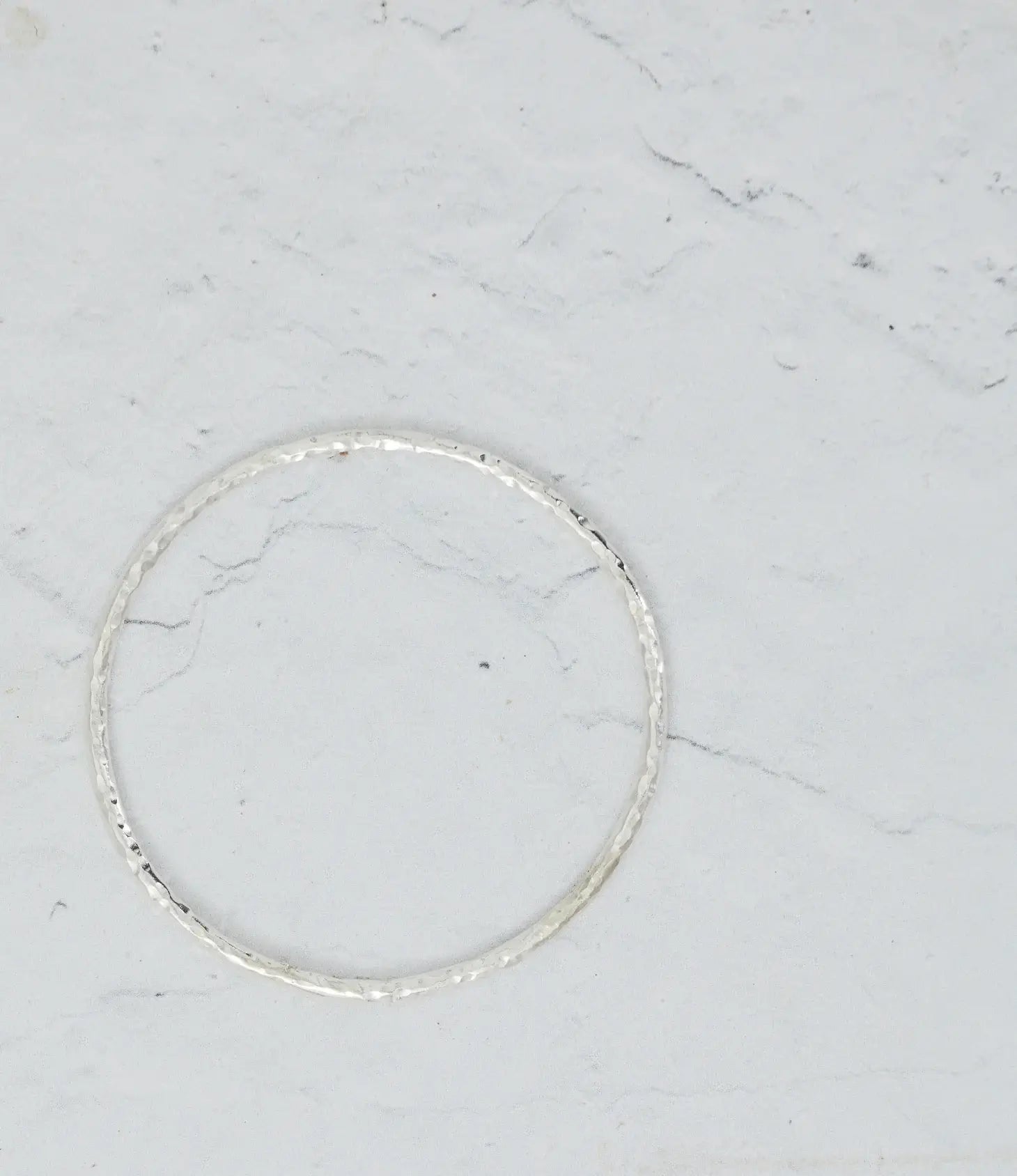 Hammered Bangle - Silver