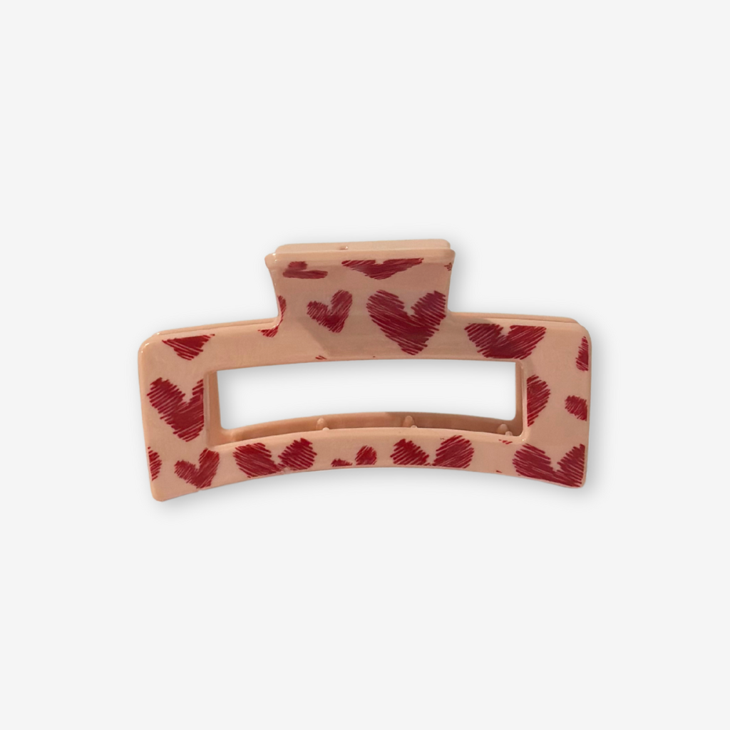 Heart Claw Clip - Pink