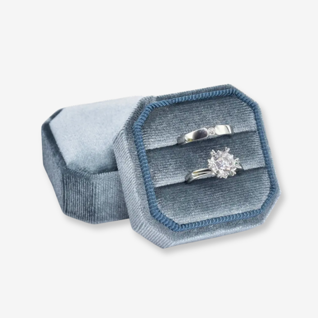 Blue Velvet Ring Box