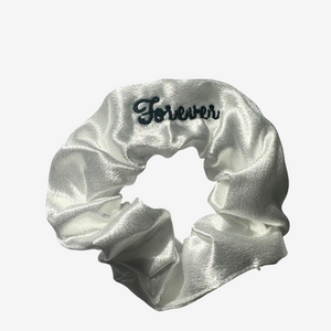 'Forever' White Hair Scrunchie