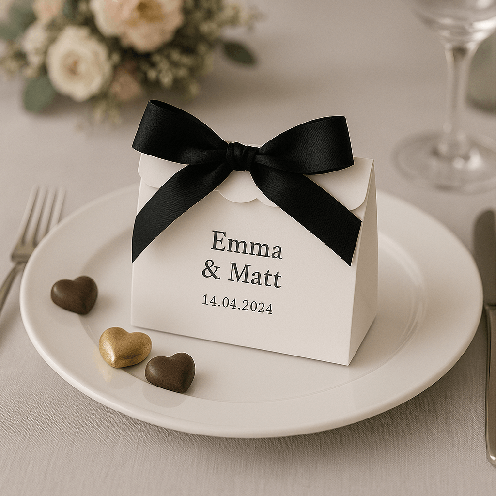Wedding Favour/ Bonbonniere Boxes - 8 Pack (Black)