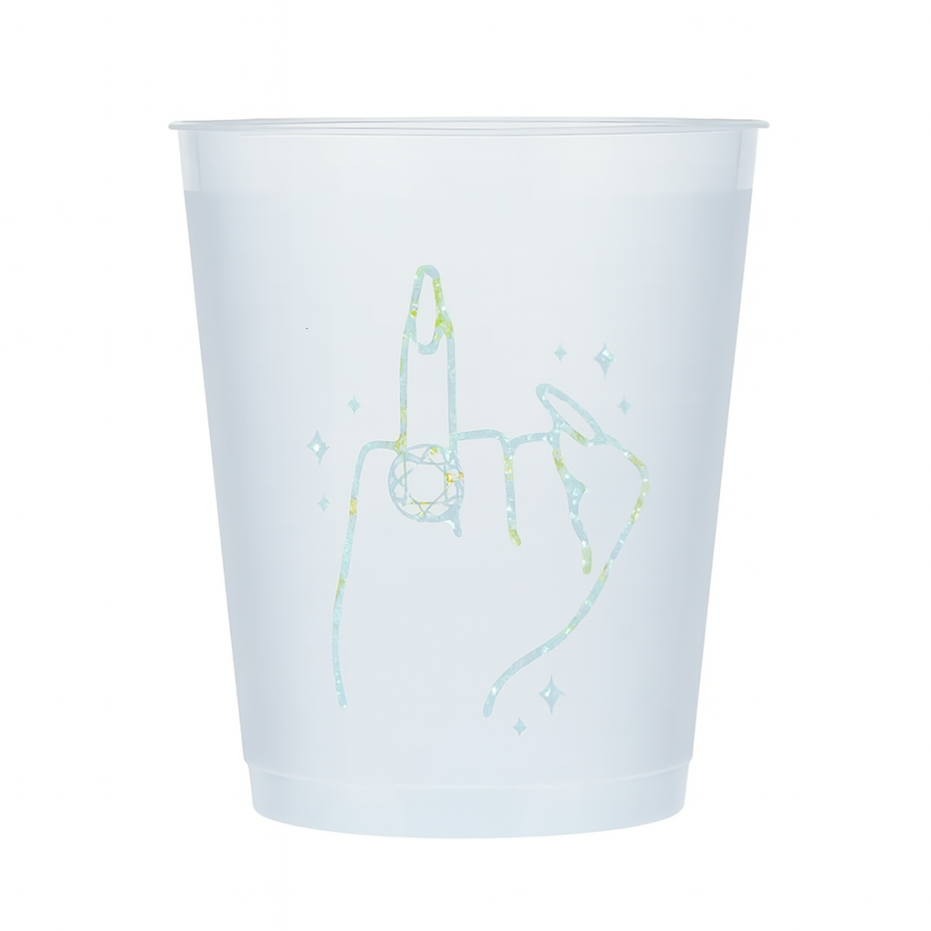 Ring On It' Plastic Frosted Cups - 12 Pack