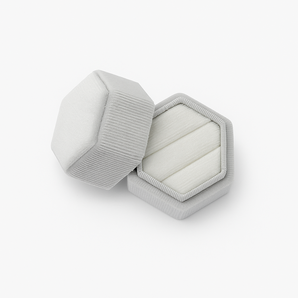White Velvet Ring Box