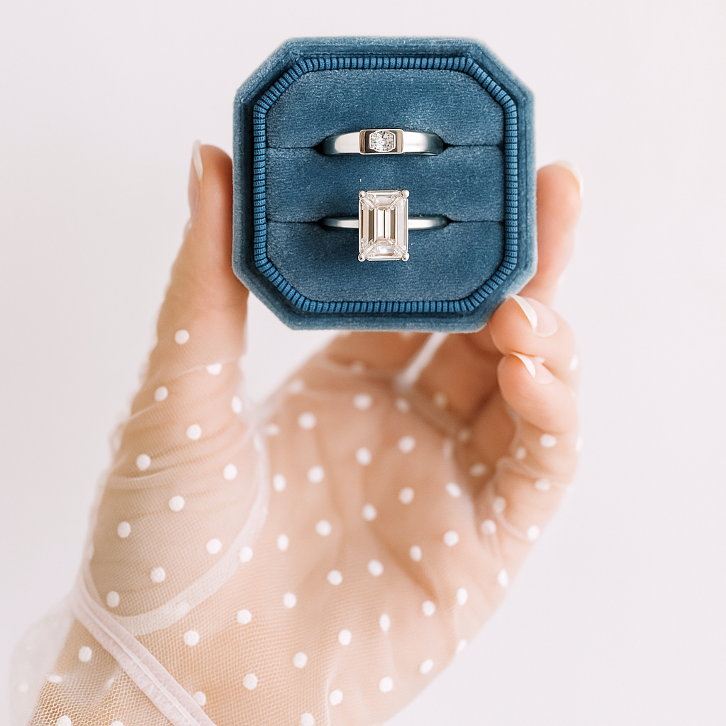 Blue Velvet Ring Box