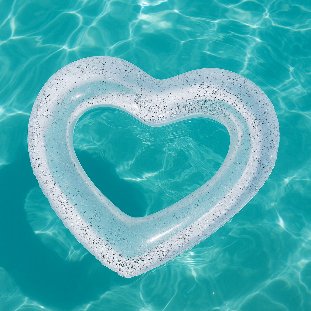 Silver Heart Pool Float