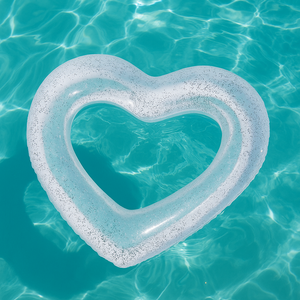 Silver Heart Pool Float