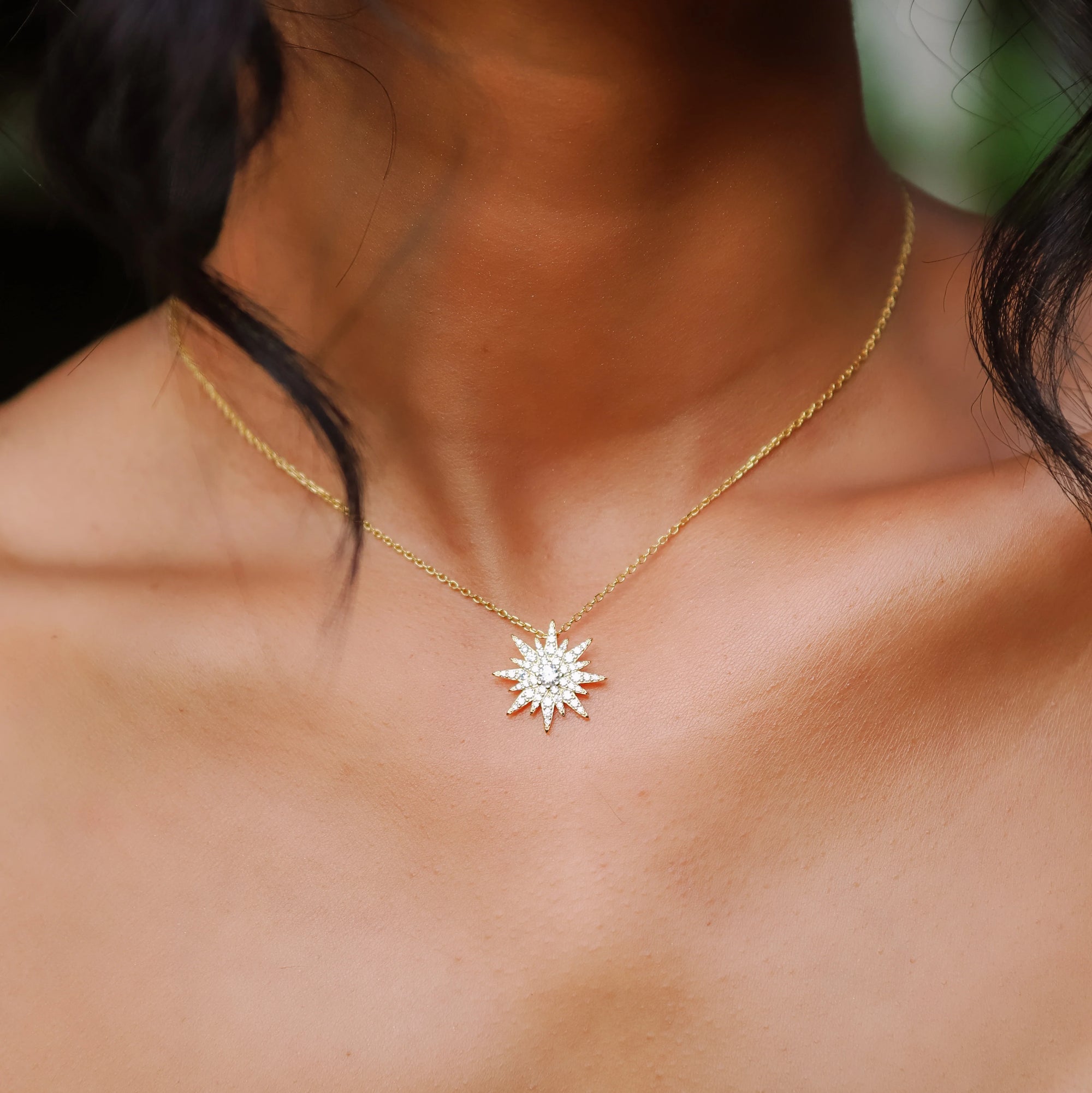 Estella Starburst Necklace - Gold