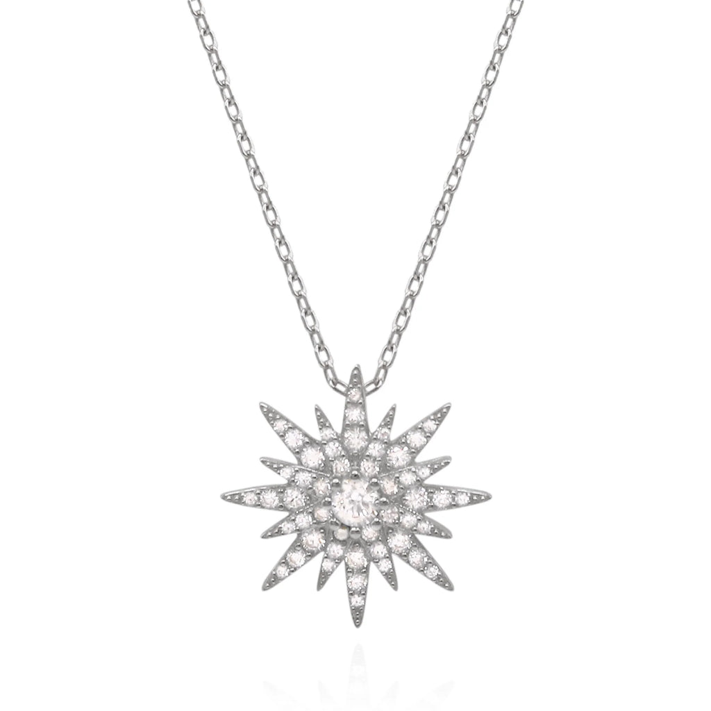 Estella Starburst Necklace - Silver