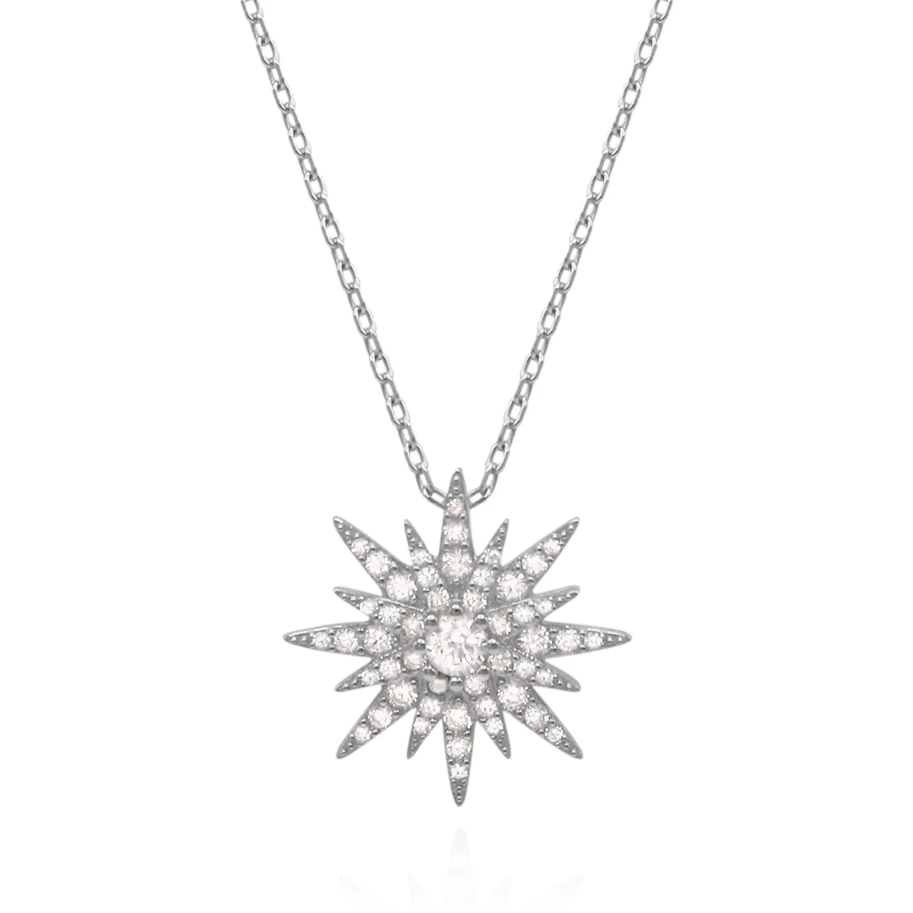 Estella Starburst Necklace - Silver