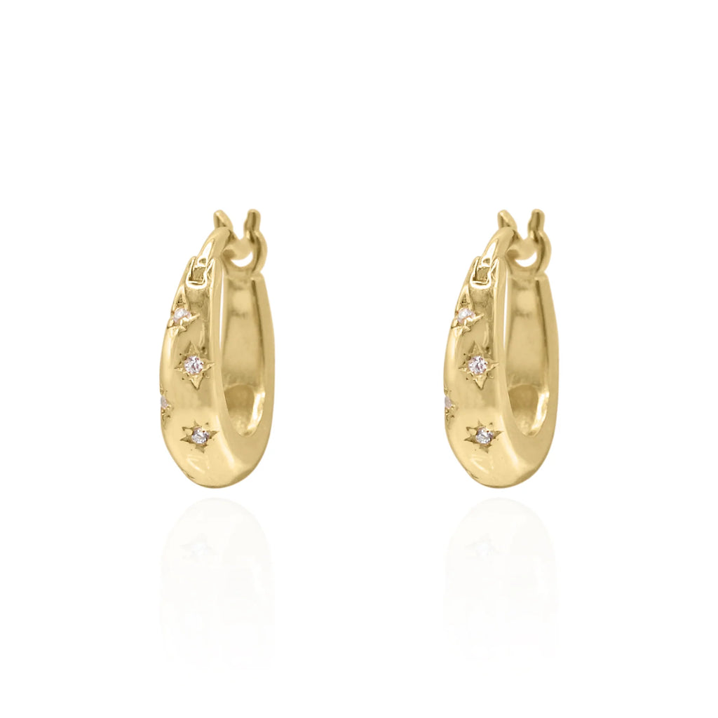 Esti Star Hoop Earrings - Gold
