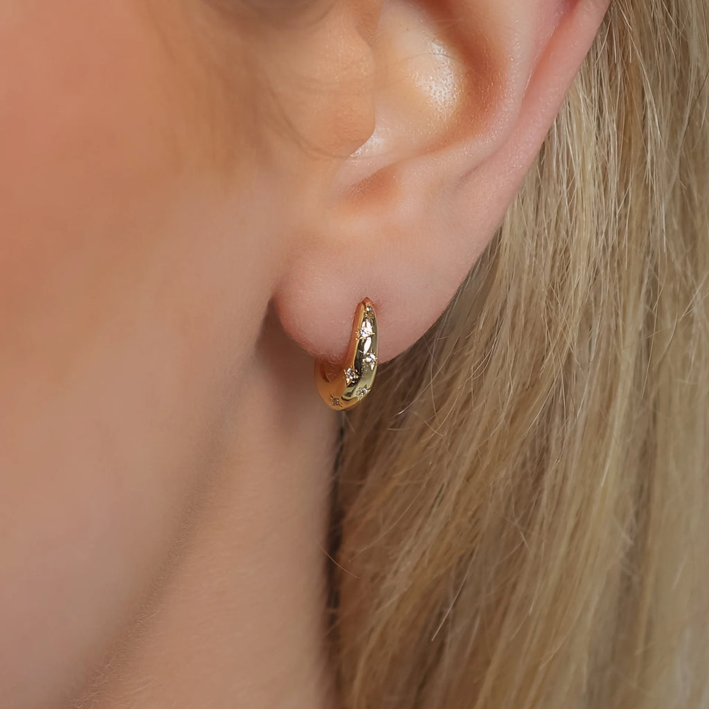 Esti Star Hoop Earrings - Gold