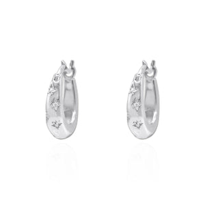 Esti Star Hoop Earrings - Silver