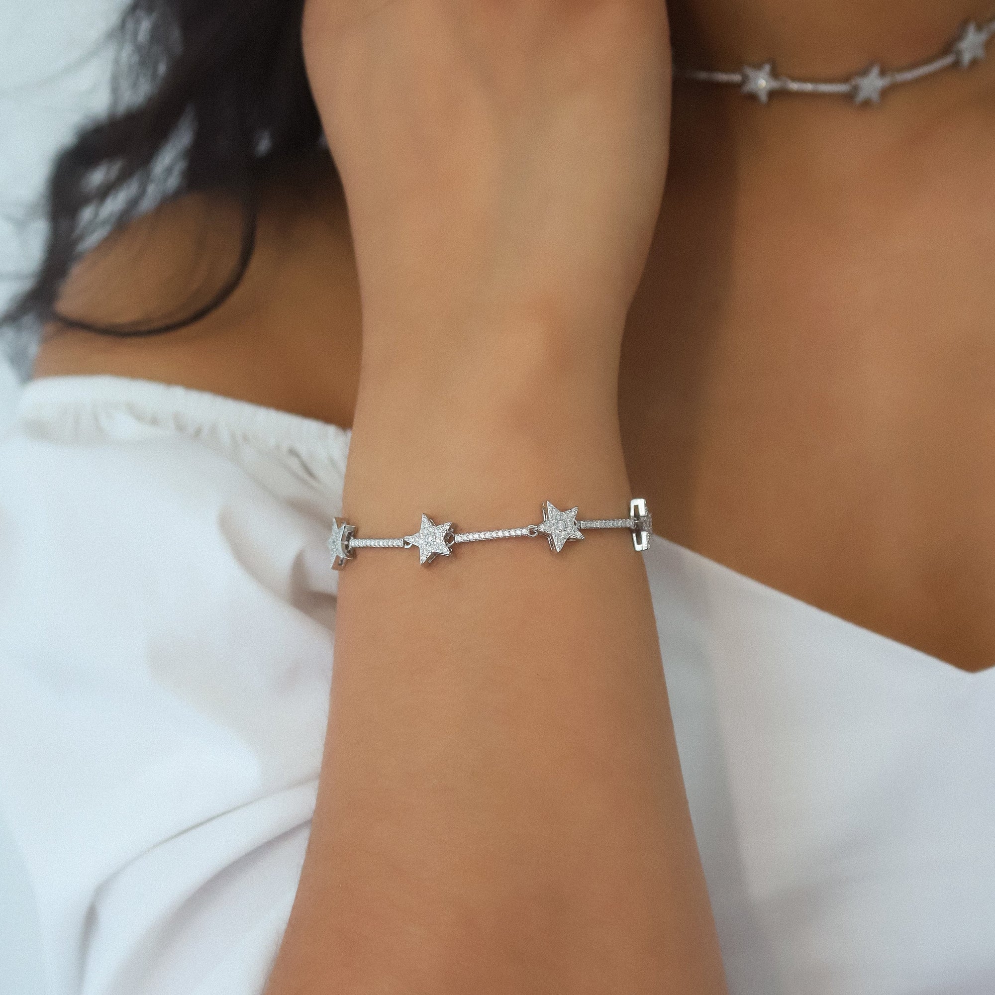 Etta Sparkling Star Bracelet - Silver