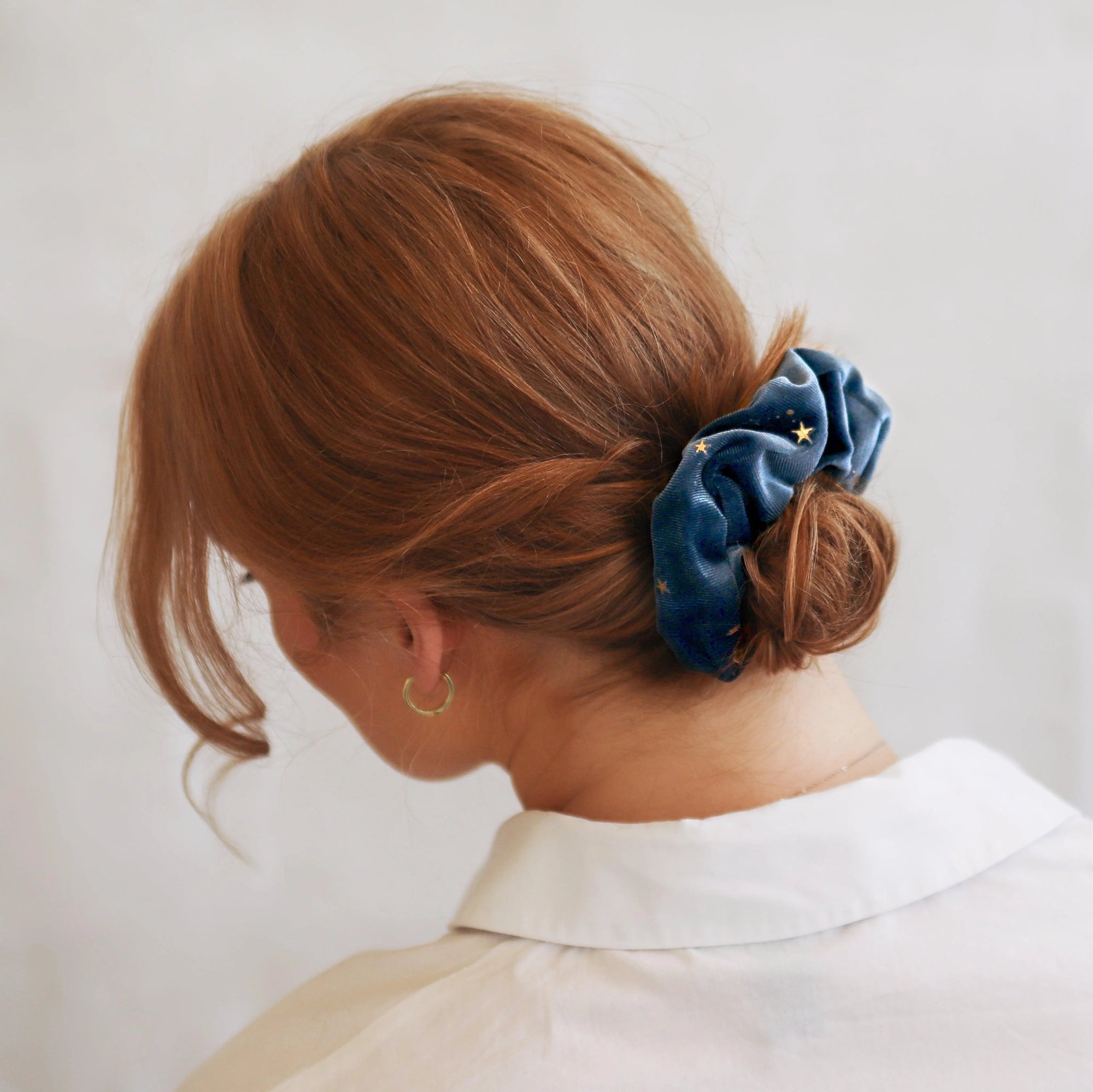 Stella Velvet Hair Scrunchie - Blue