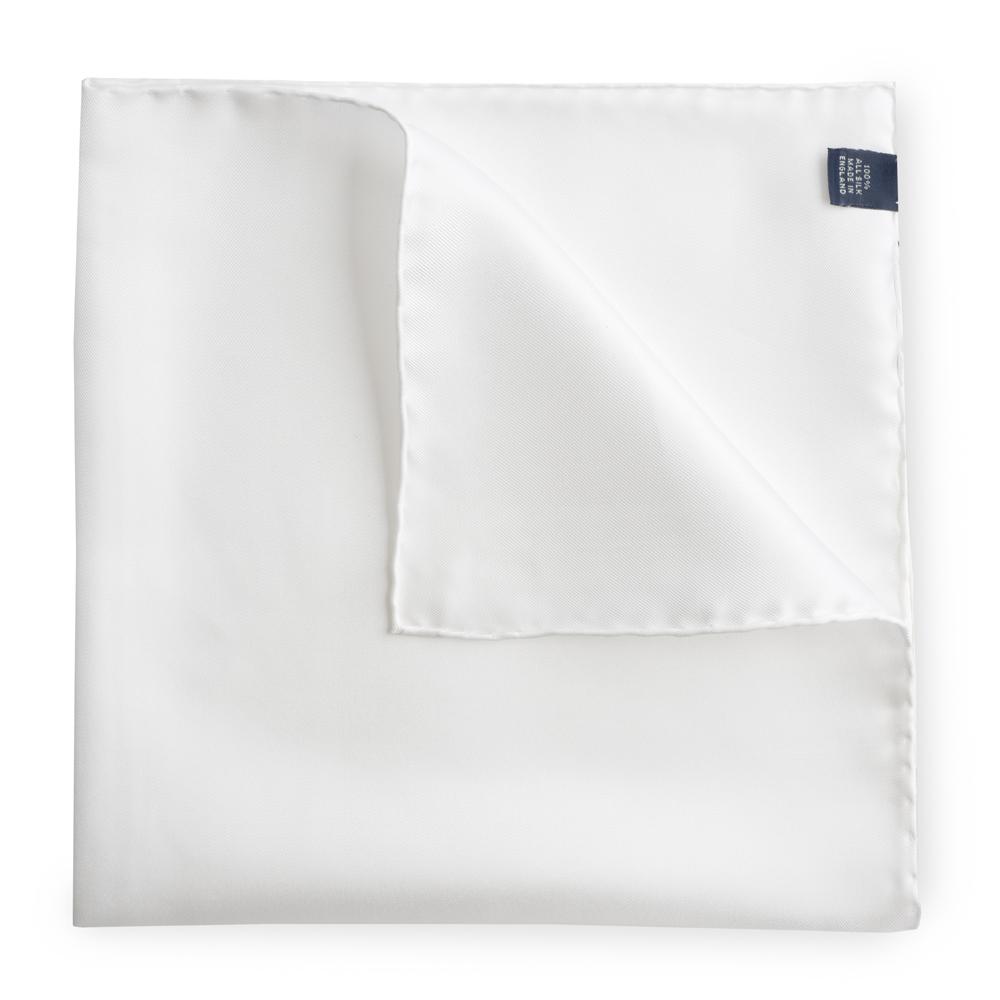 Plain White Silk Pocket Square Accessories Not specified