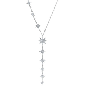 Juliet Starburst Y Drop Necklace - Silver