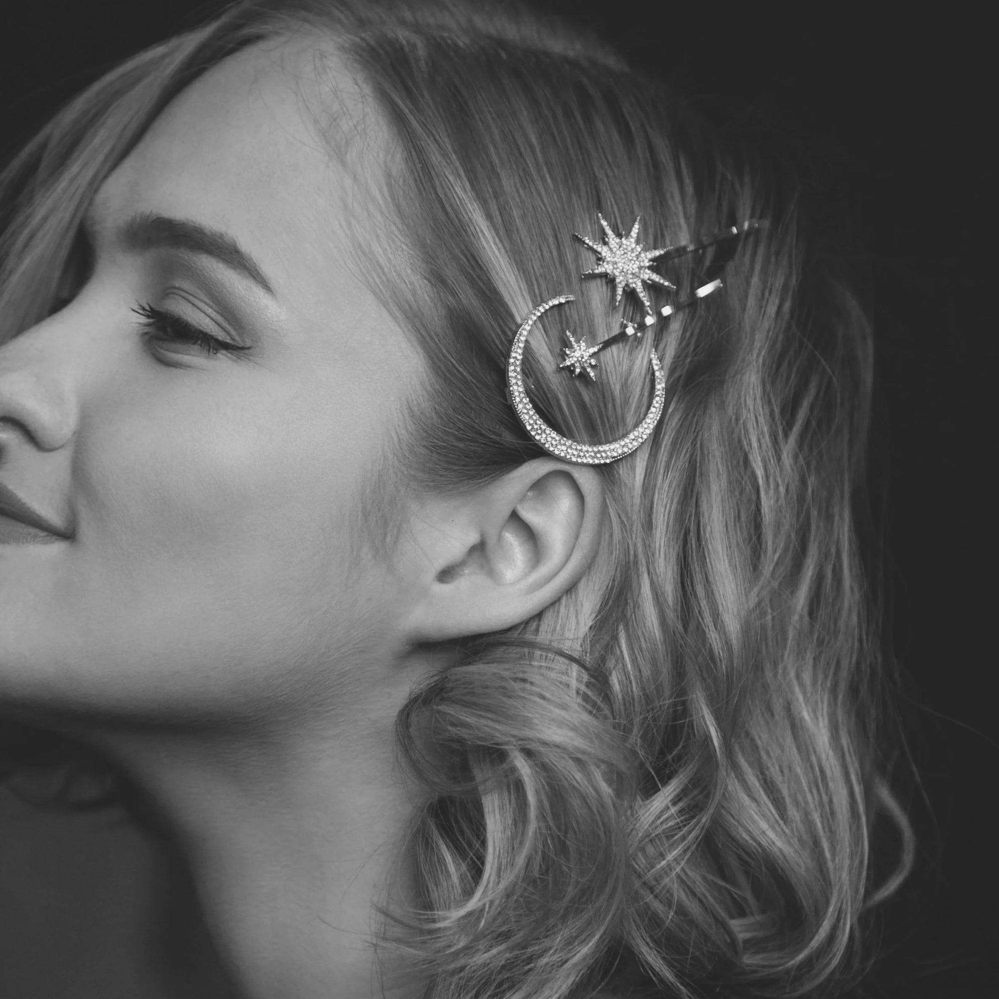 Juno Moon & Star Hair Clip Set - Silver