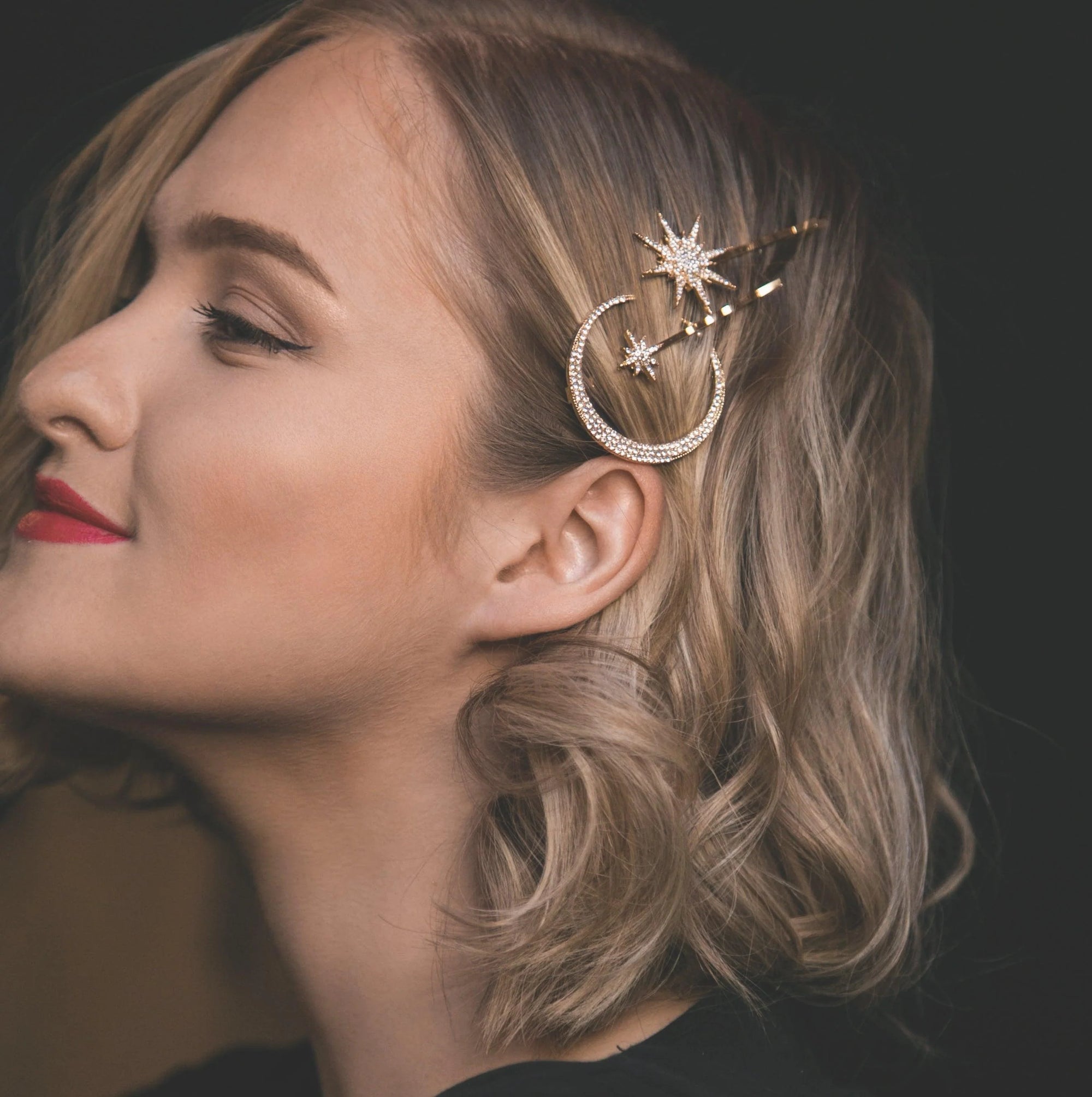 Juno Moon & Star Hair Clip Set - Gold