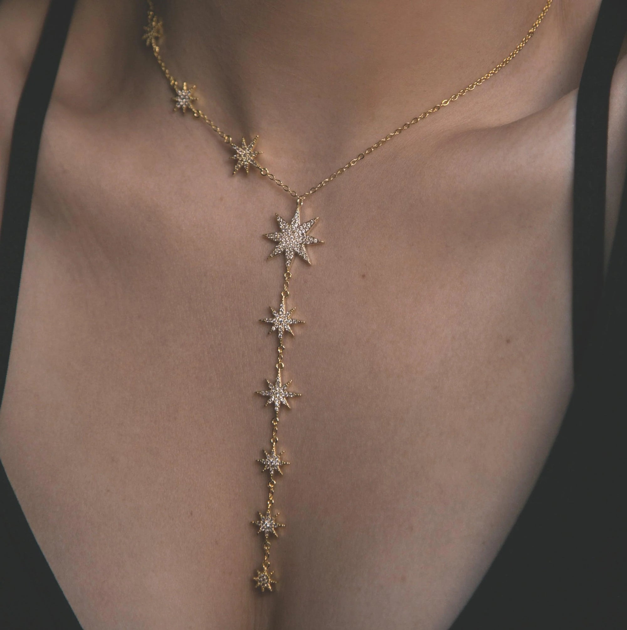 Juliet Starburst Y Drop Necklace - Gold
