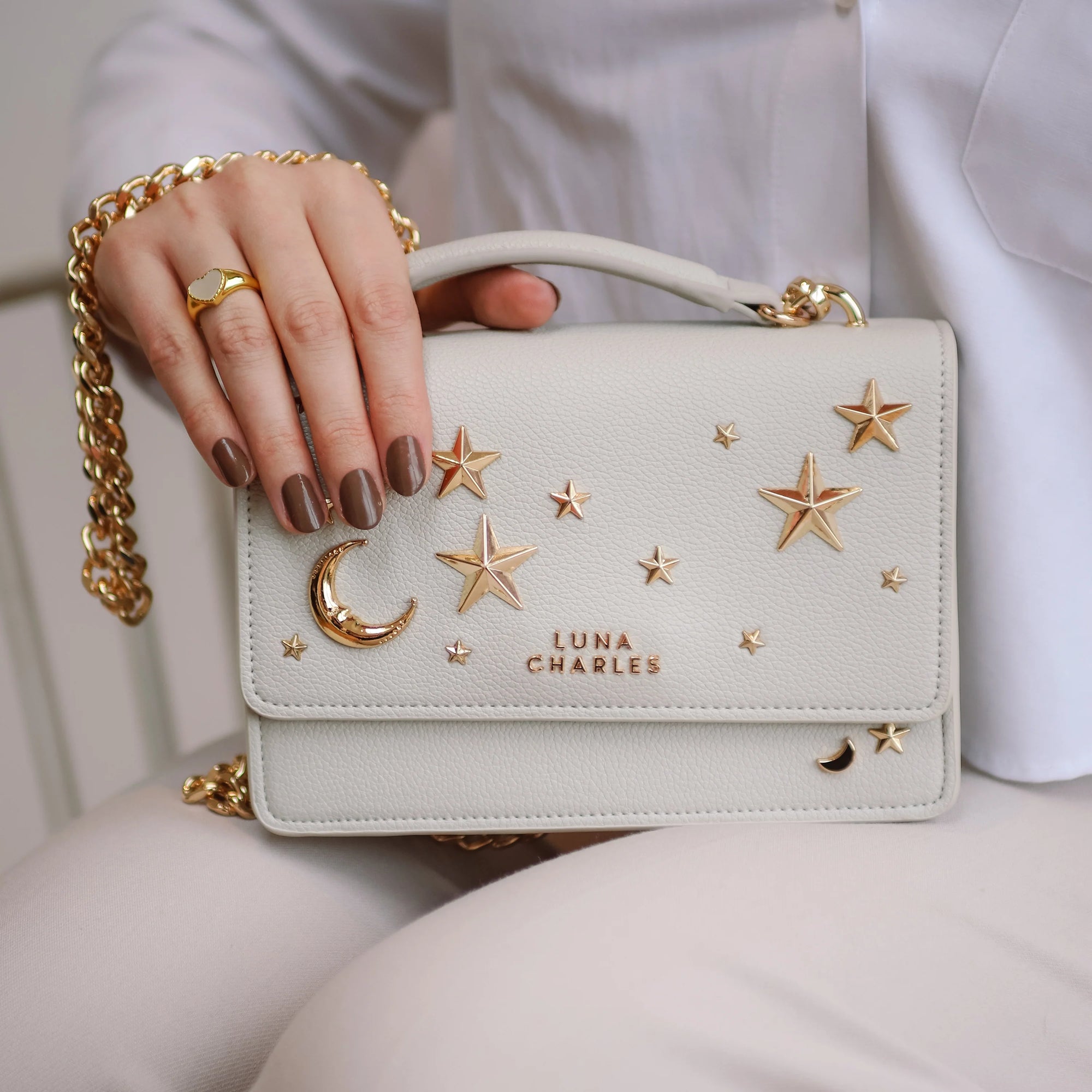 Nova Star Studded Handbag - Grey