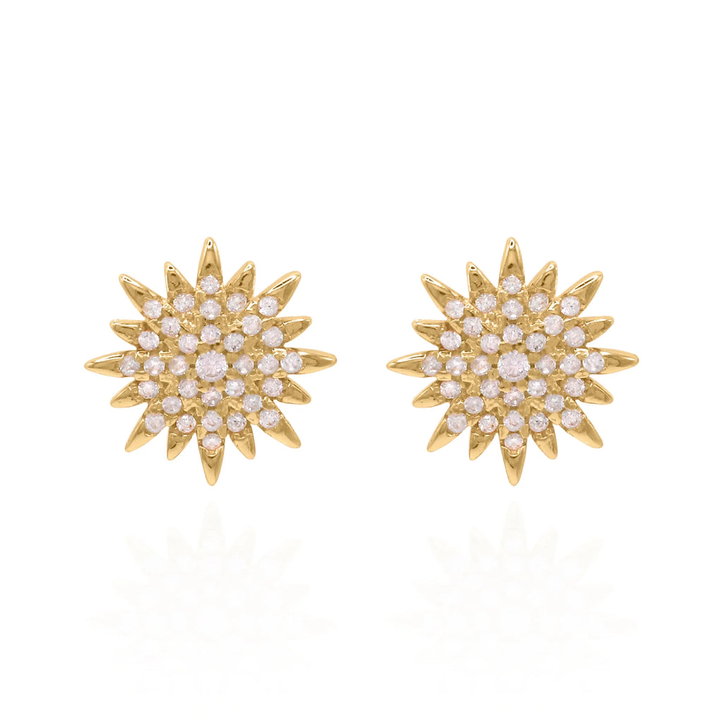 Rhea Starburst Stud Earrings - Gold