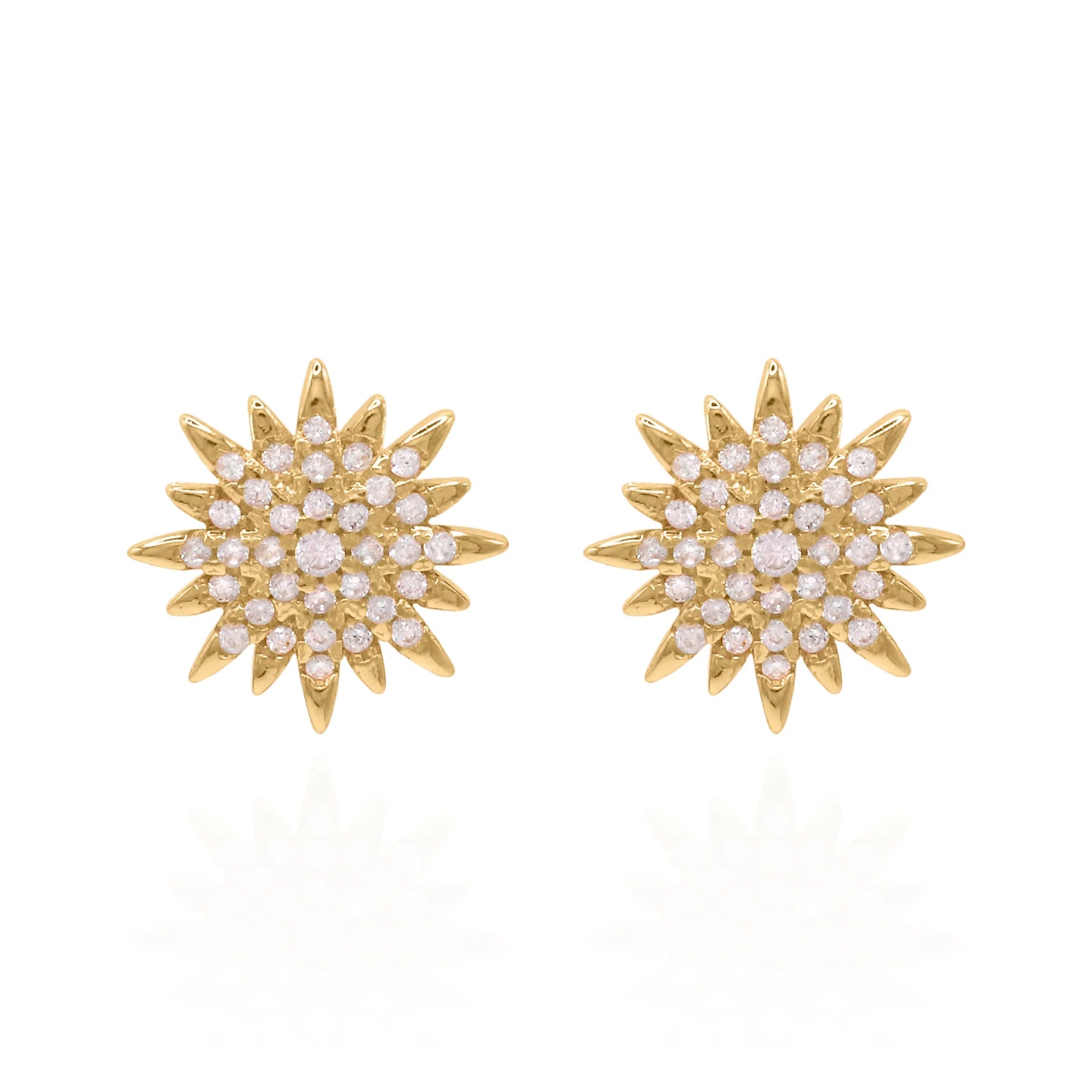 Rhea Starburst Stud Earrings - Gold