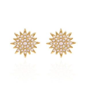 Rhea Starburst Stud Earrings - Gold