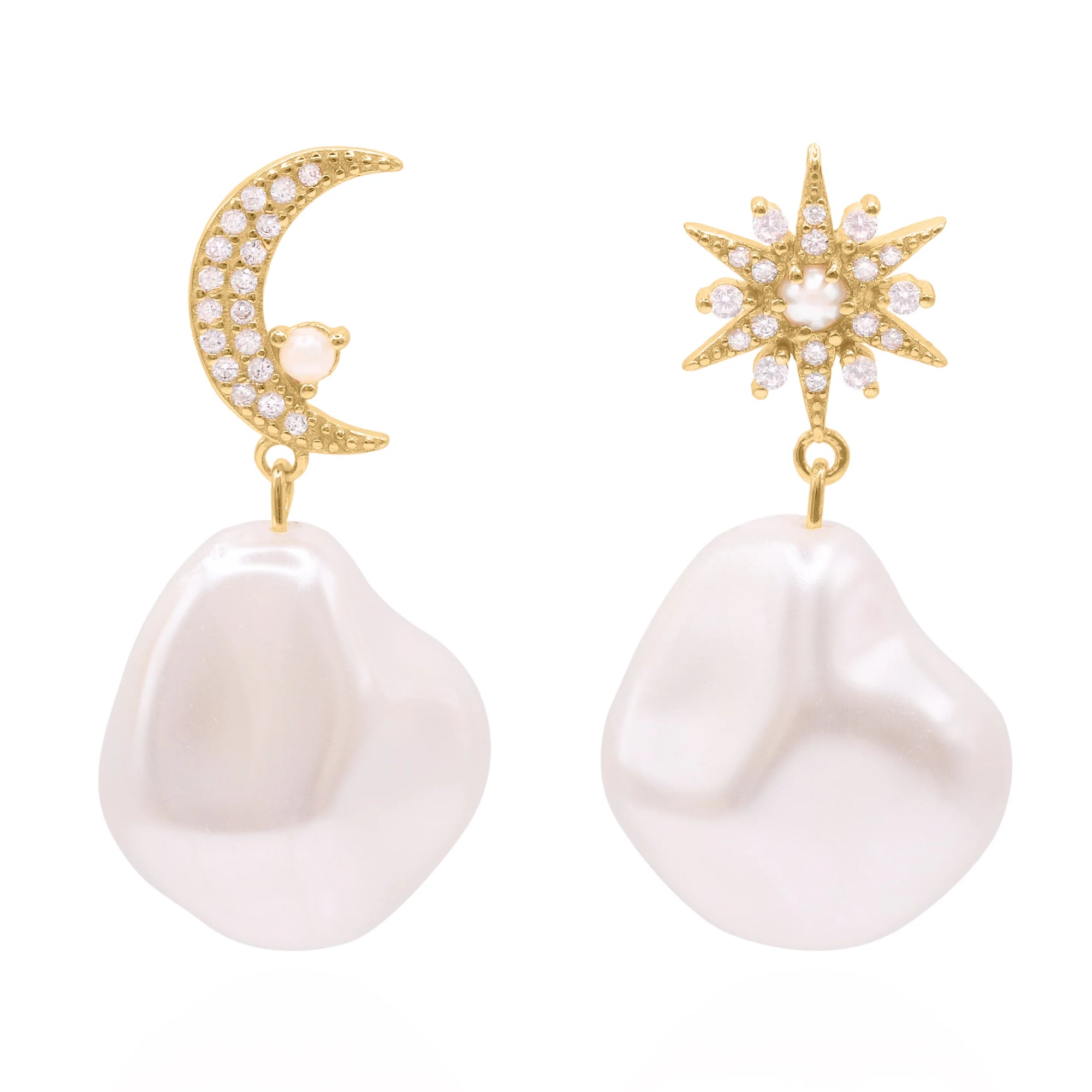 Seraphina Pearl Drop Earrings - Gold