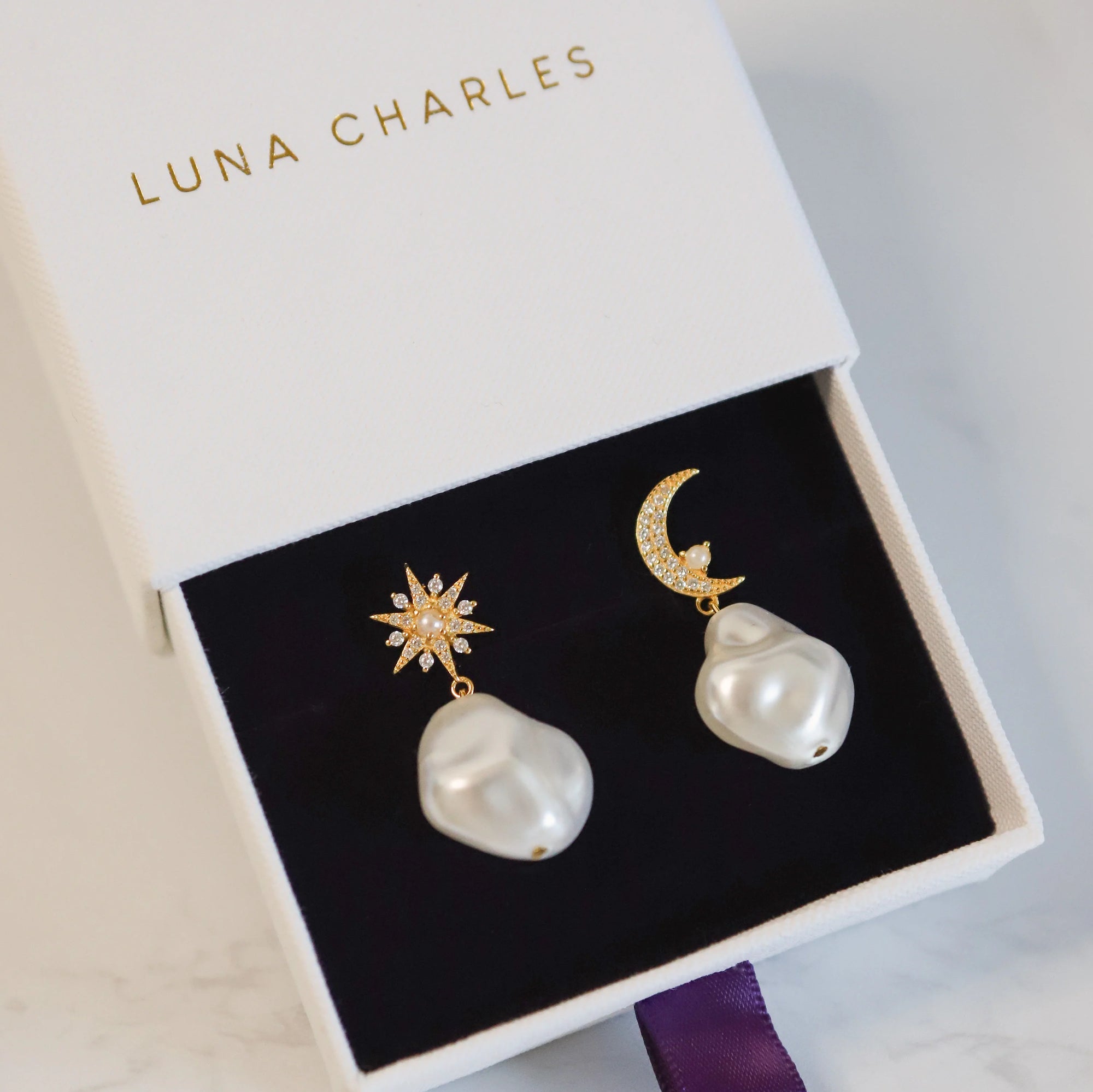 Seraphina Pearl Drop Earrings - Gold