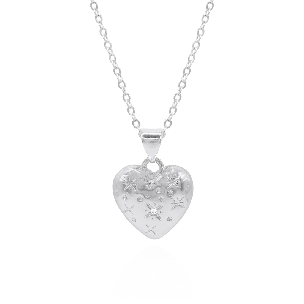 Vida Bubble Heart Necklace - Silver