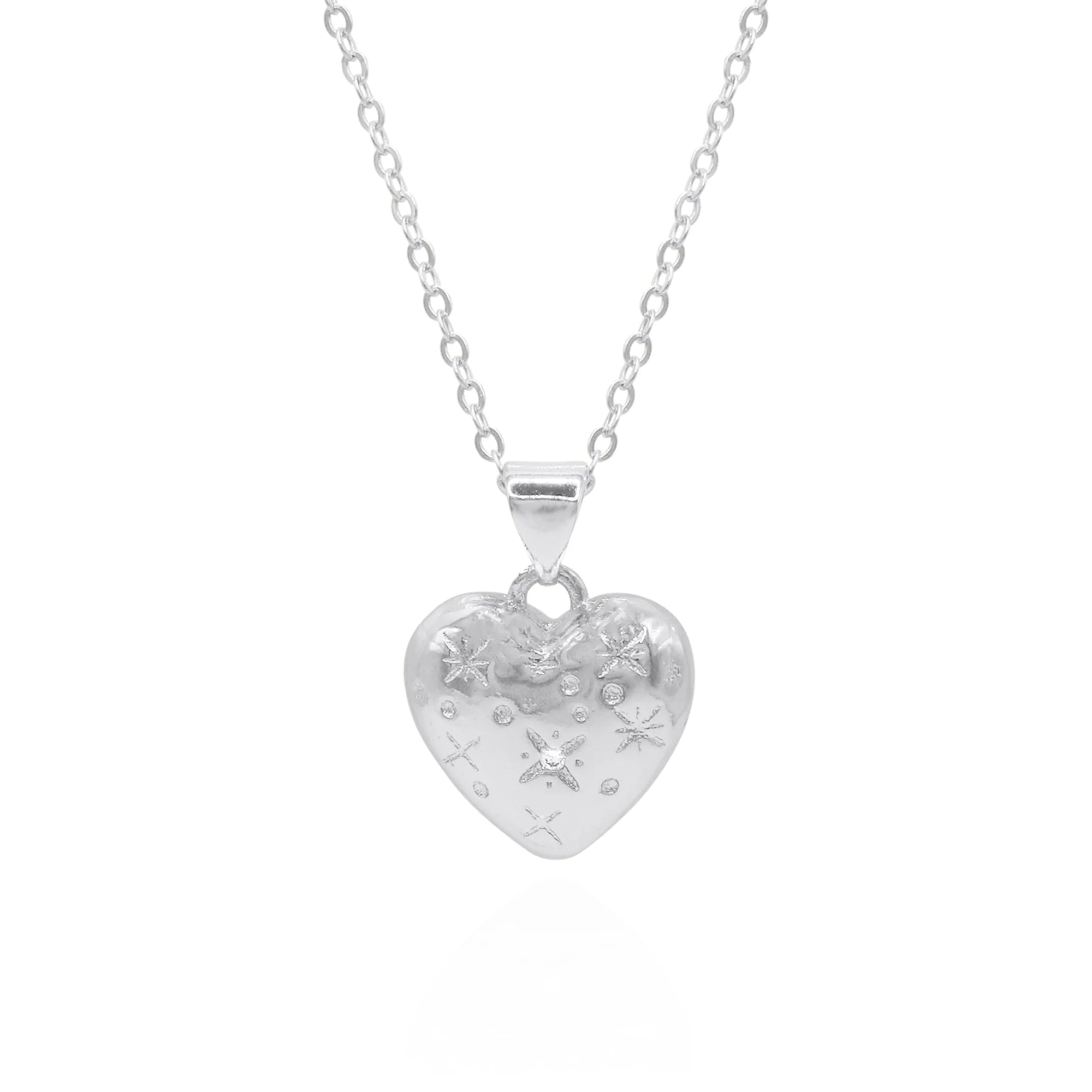 Vida Bubble Heart Necklace - Silver