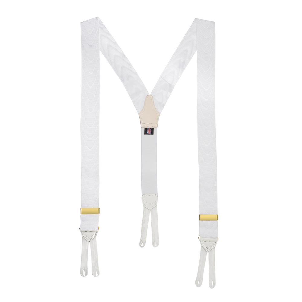 Silk Moire Braces In White Dresswear Not specified