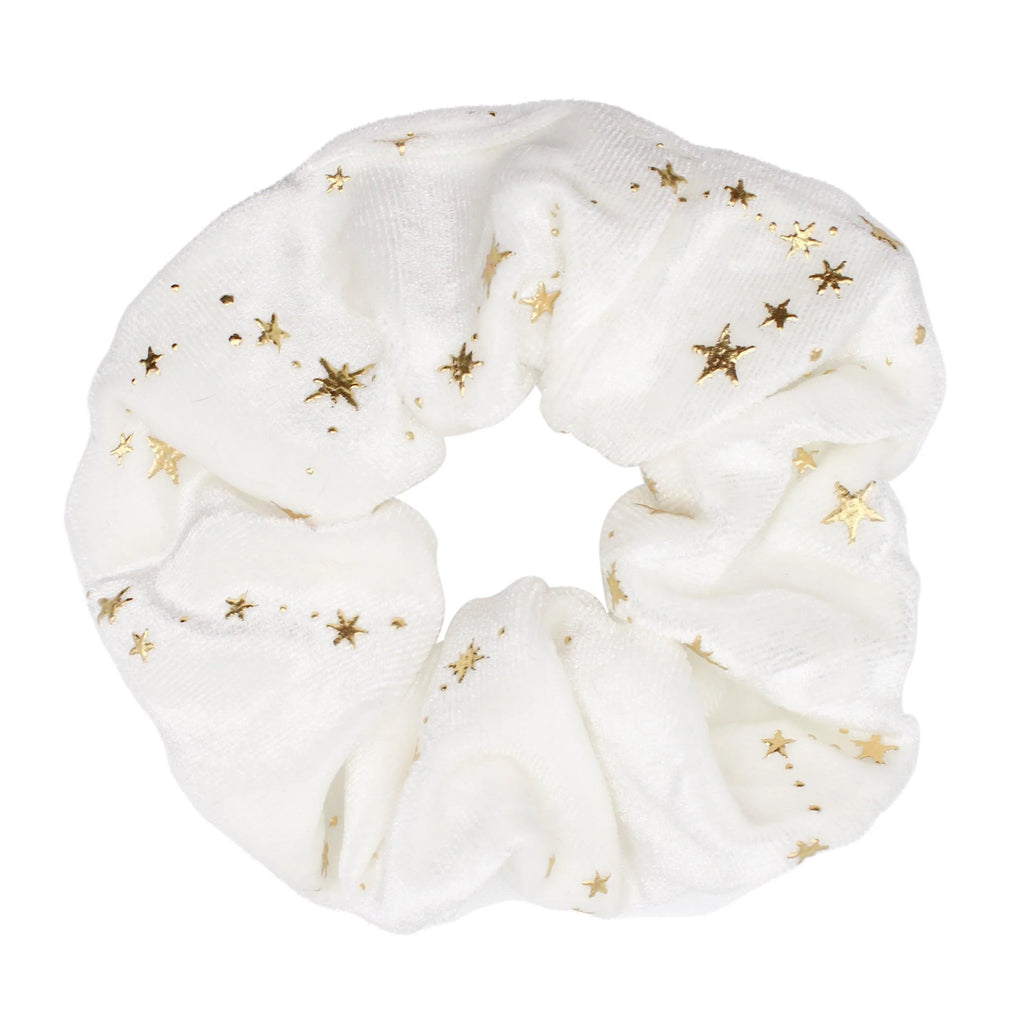 Stella Velvet Hair Scrunchie - White